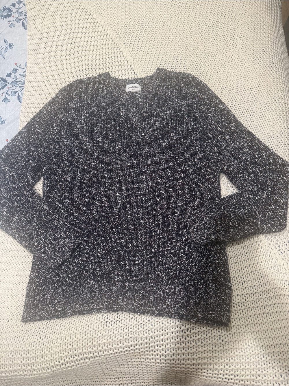 Goodfellow & Co Black and White Marled Crewneck Sweater